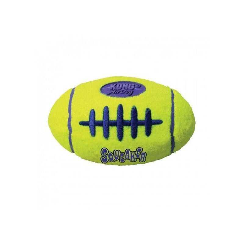 Ballon de football en feutre gris et bleu avec couineur pour petits chiens, taille S, KONG AirDog Sq