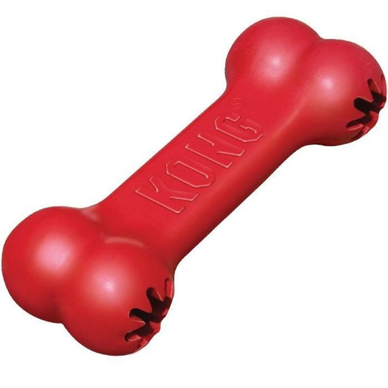 Gros plan sur les extrémités du KONG Goodie Bone M montrant la texture des Goodie Grippers et l'ouve