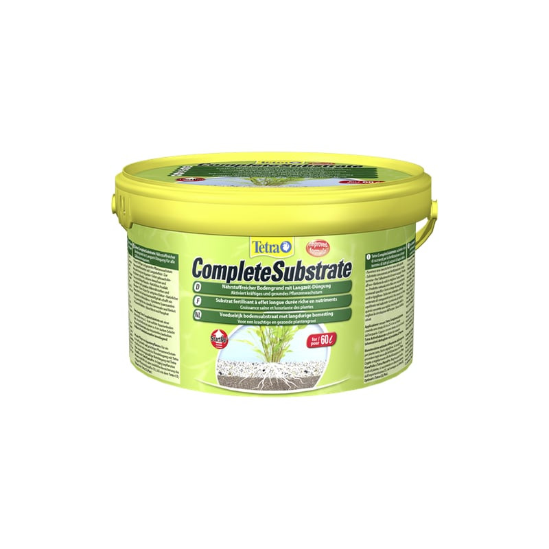 Sac de substrat Tetra Complete 2,5 kg – vue arrière avec instructions d'utilisation et bienfaits nut