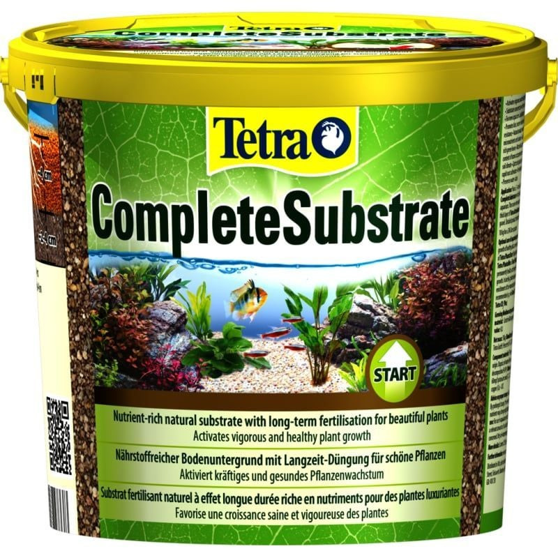 Sac Tetra Complete Substrat 2.5 kg vue de face avec étiquette du produit et illustration de plante d