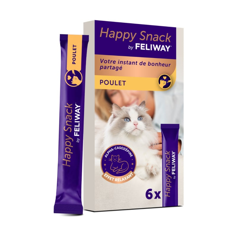 Packshot du bâtonnet de friandise FELIWAY 1116648 au poulet pour chat, sur fond blanc