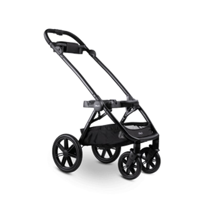 Poussette pour animaux Tavo Pets Roscoe Trek couleur chocolat, vue de face montrant les grandes roue