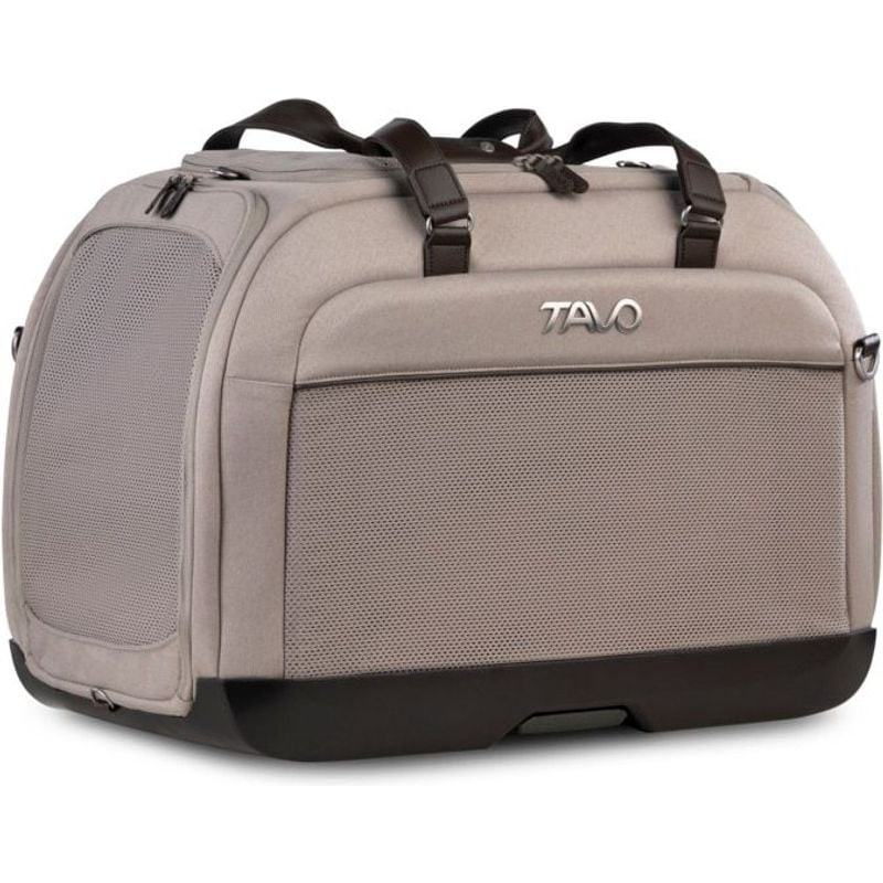 Vue arrière du siège auto et sac de transport Tavo Pets Hendrick avec connecteurs ISOFIX visibles à 