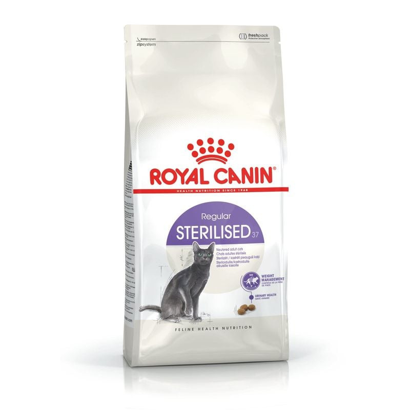 Sac de croquettes pour chat stérilisé Royal Canin Sterilised 37, pour chats adultes stérilisés de 1 