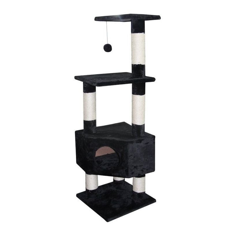 Arbre à chat EBI EUROPET 1939062 avec plusieurs plateformes, niche et poteaux en sisal pour grimper 
