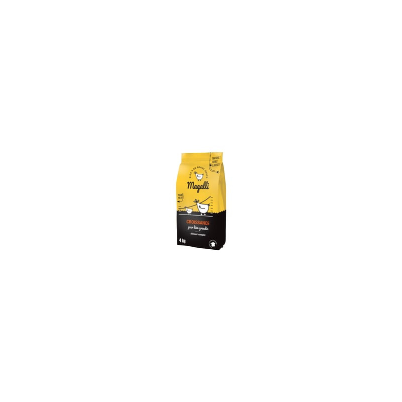 Sac d'aliment complet croissance Magalli 1964583 pour poulettes, en vermicelles, avec informations n