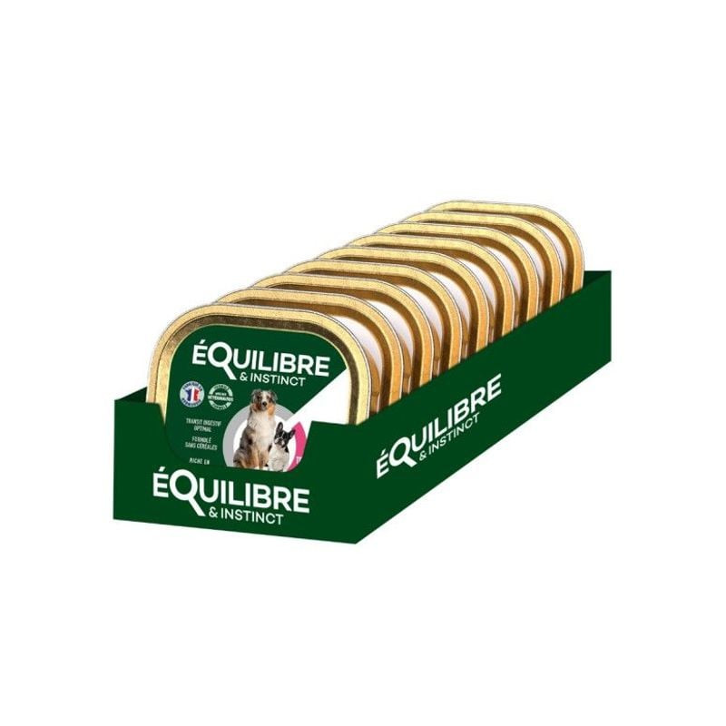 Vue latérale de la terrine Équilibre & Instinct 1963912 avec informations nutritionnelles et liste d