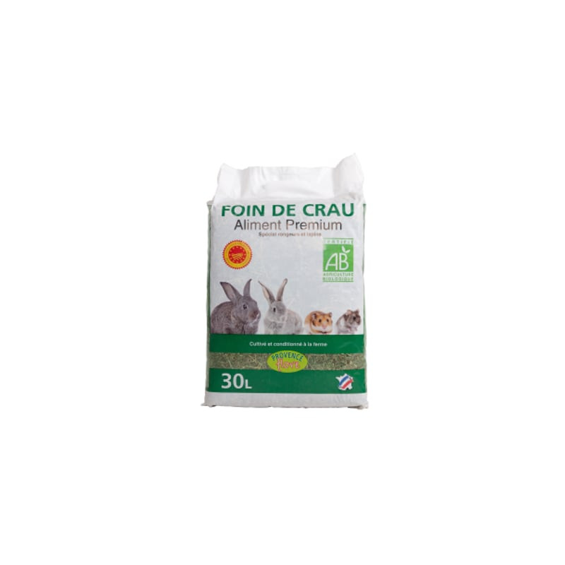 Foin de Crau AOP biologique Provence Flore - sac de foin bio de première qualité de Provence