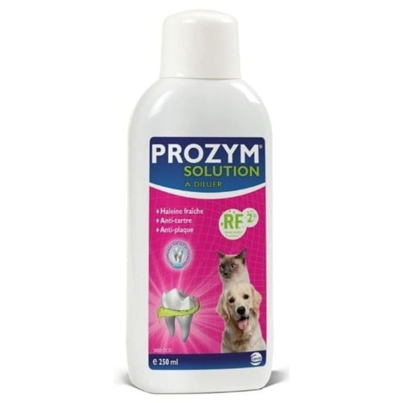 Packshot du Prozym solution buvable anti-tartre pour chien et chat 250 ml