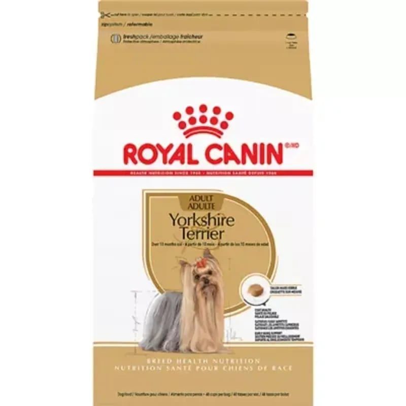 Sac de croquettes Royal Canin Yorkshire Terrier Adulte avec des croquettes de forme unique pour la s