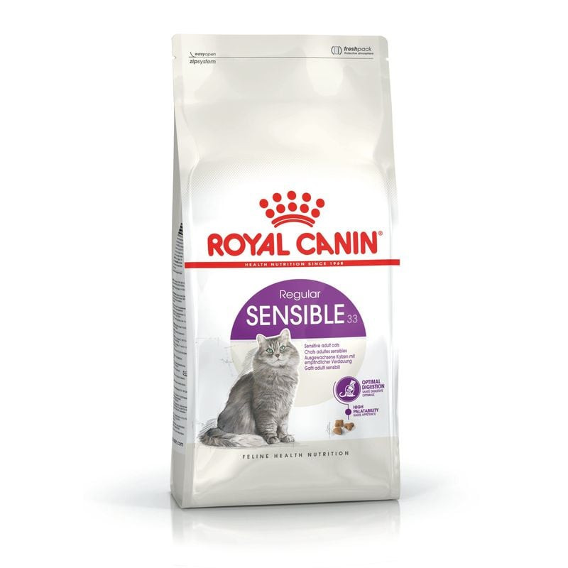 Sac de croquettes Royal Canin Sensible 33 pour chat adulte sensible, avec protéines hautement digest