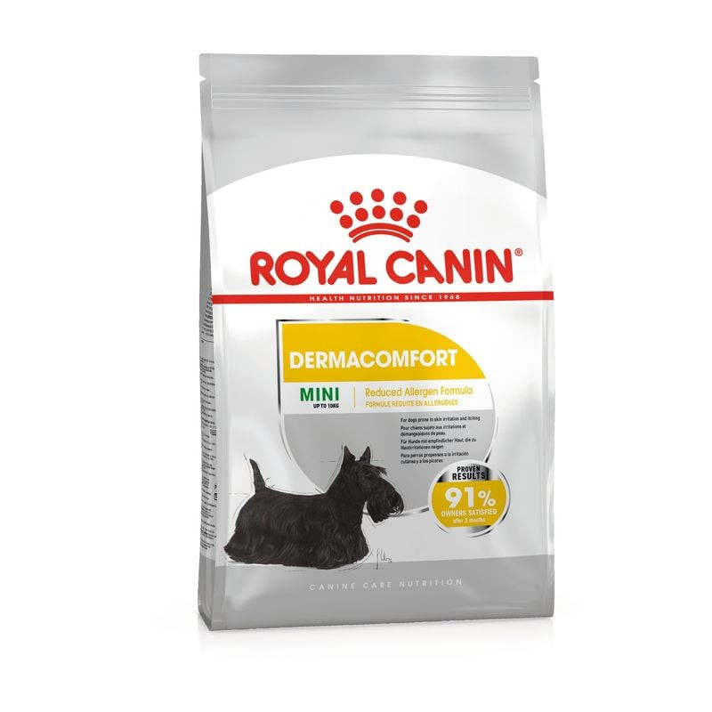 Sac de croquettes Royal Canin Mini Dermacomfort pour chiens adultes de petite race à peau sensible, 
