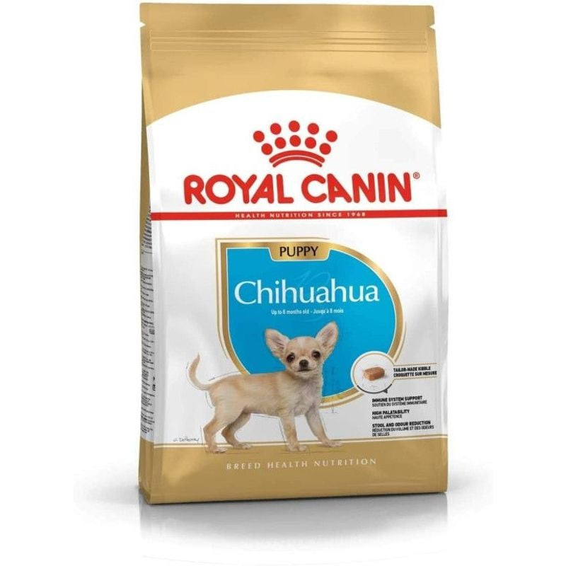 Sac de croquettes Royal Canin Chihuahua Junior pour chiot, vue de face