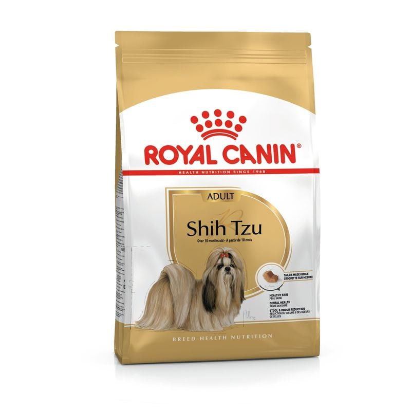 Sac de croquettes ROYAL CANIN Shih Tzu Adult sur fond blanc