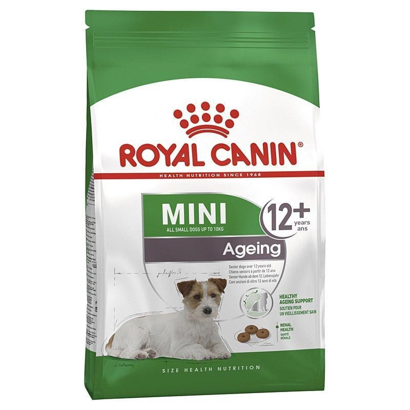 Sac de croquettes ROYAL CANIN Mini Ageing +12 pour chien senior petite race, avec image et informati