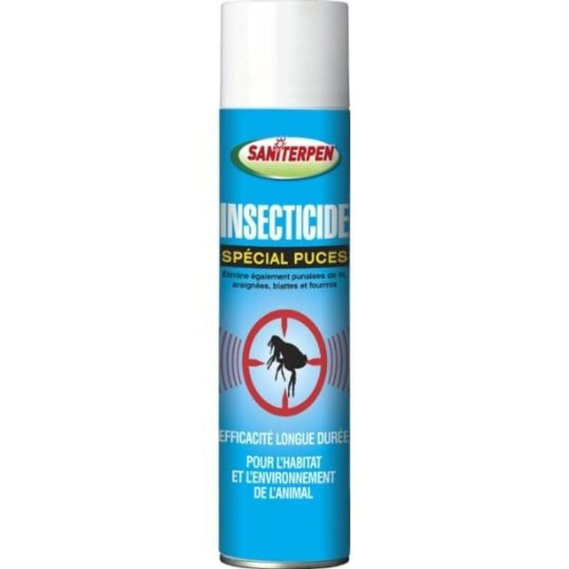 Saniterpen Aérosol Insecticide Puces 400ml au parfum citronnelle, non tachant pour l'environnement d