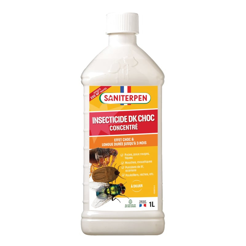 Packshot de la bouteille de concentré insecticide SANITERPEN 1968363 à base végétale.