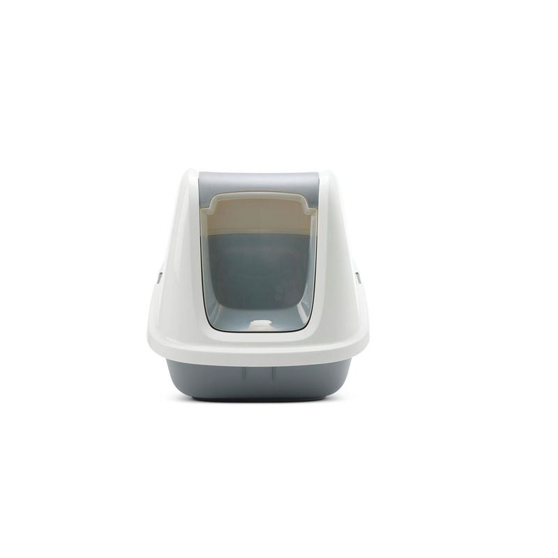 Bac à litière géant Savic Nestor vu de côté, mettant en valeur son dos haut et ses dimensions spacie