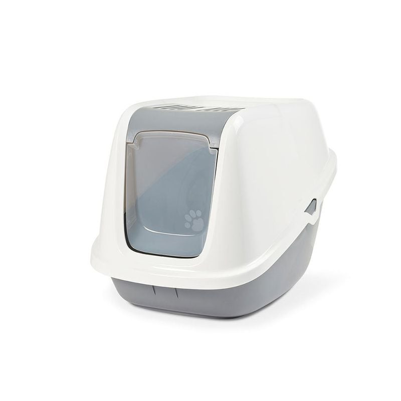 Savic Nestor Giant litière extra-large avec façade repliable et porte battante en plastique, vue de 