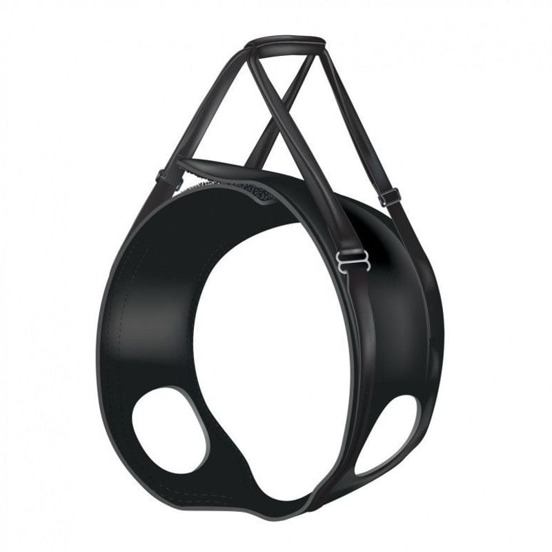 Vue arrière du harnais d'aide à la marche Trixie taille M, noir, montrant les sangles et la poignée.