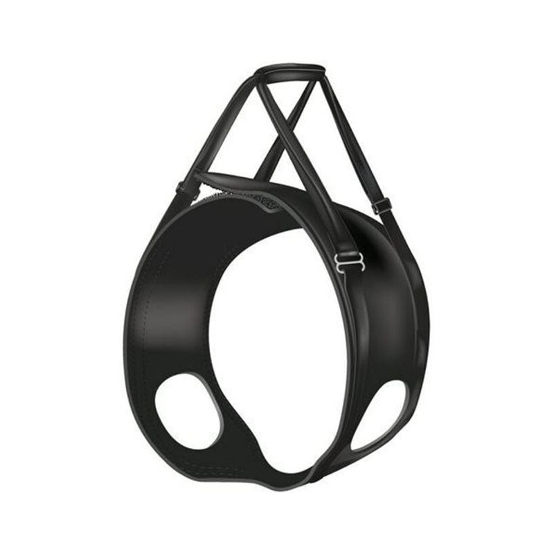 Vue latérale du harnais d'aide à la marche TRIXIE noir taille L montrant le rembourrage en néoprène 