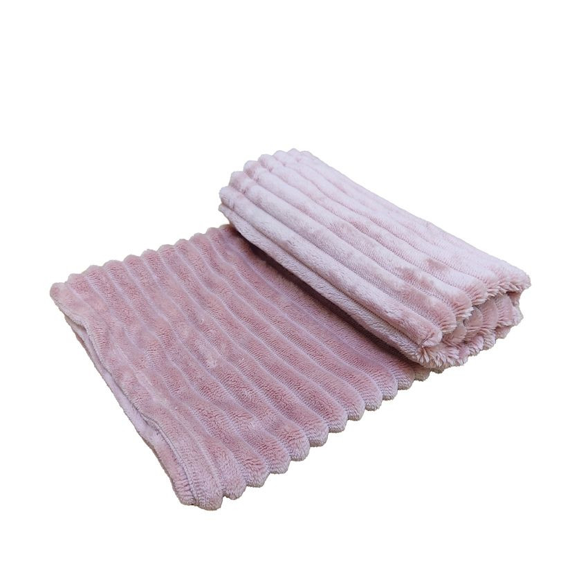 Dusty rose super soft polyester pet blanket from CROCI, folded neatly on a light background, showing