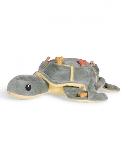 VADIGRAN 1116170 plush turtle dog toy with hidden treat spots and squeaker for boredom relief