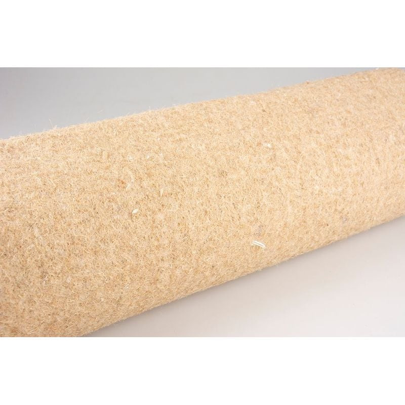 Détail en gros plan du tapis en chanvre Duvoplus 1115848 ECO montrant les fibres de chanvre tissées 