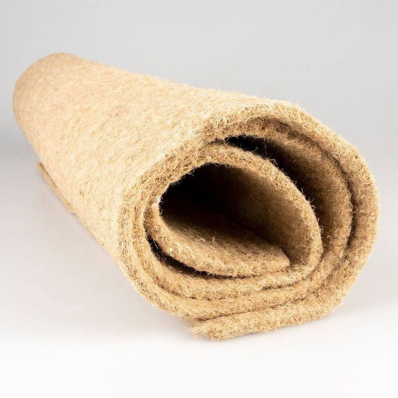 Duvoplus 1115848 Tapis chanvre ECO packshot montrant le tapis roulé en chanvre avec texture visible.
