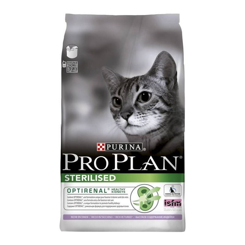 Sac de croquettes Pro Plan Stérilisé Dinde 10 kg sur fond blanc avec logo de la marque.