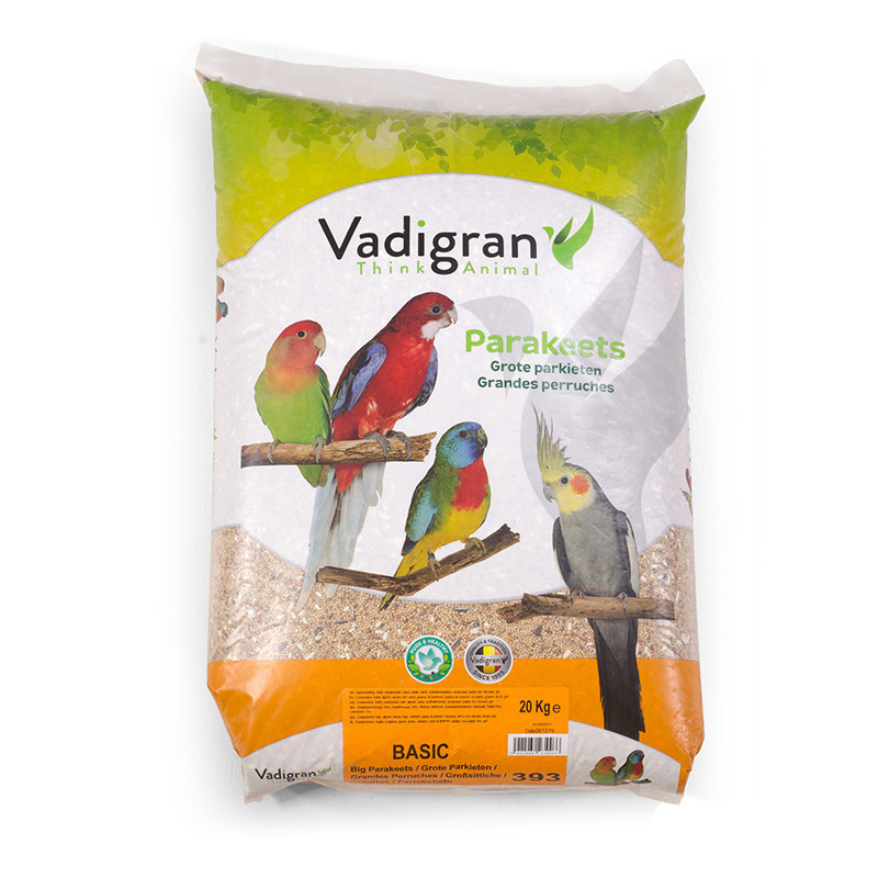 Back view of VADIGRAN 1143399 packaging showing nutritional information and feeding instructions.