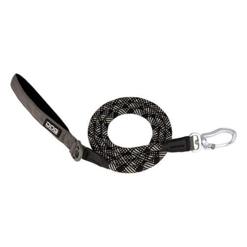 Vue latérale de la laisse Urban Rope DOG Copenhagen montrant la longueur totale et le mousqueton en 
