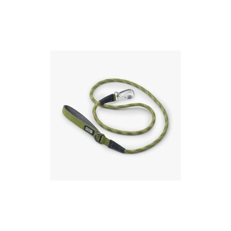 Laisse DOG Copenhagen Urban Rope noire, vue en longueur sur fond blanc.