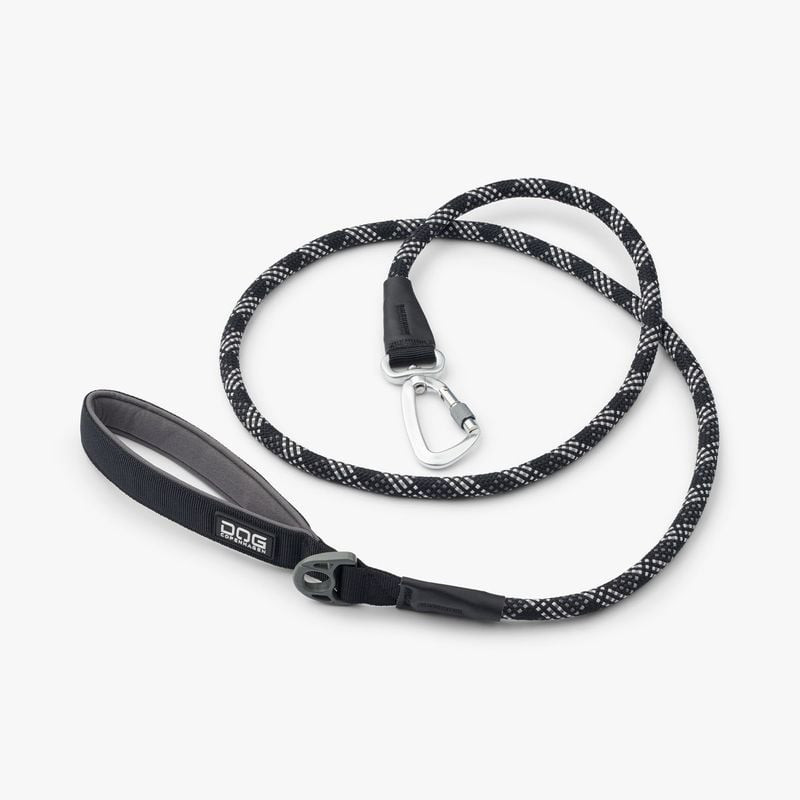 Laisse Urban Rope Dog Copenhagen en corde polyester 160 cm, poignée néoprène et ruban réfléchissant,