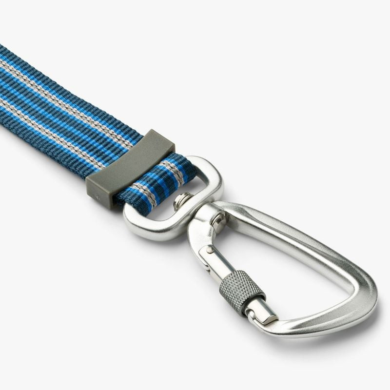 Gros plan du mousqueton en aluminium et de la boucle d'accessoire sur la laisse Urban Freestyle DOG 