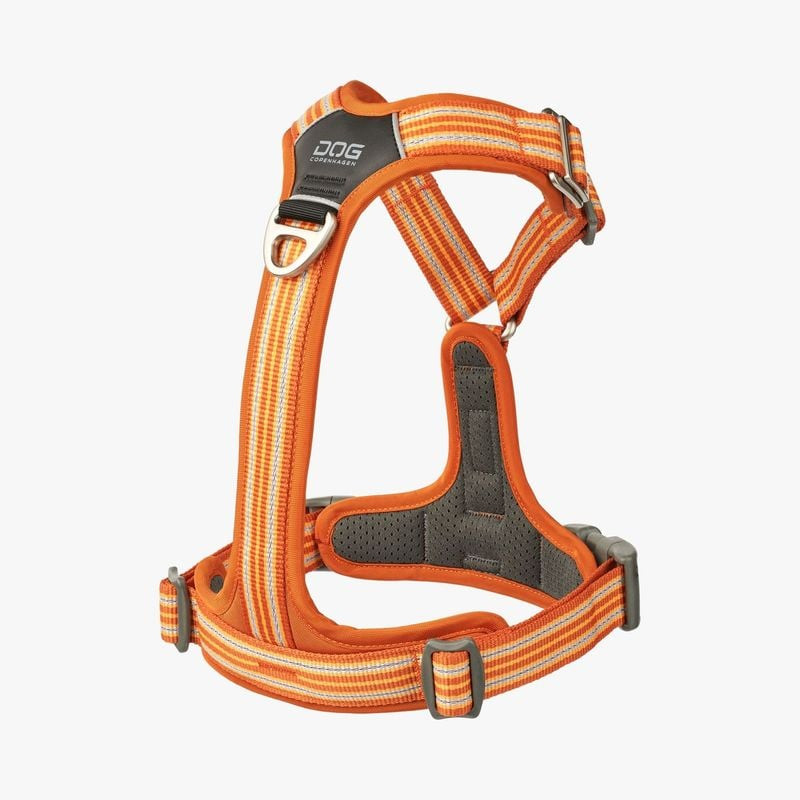 Vue de face du harnais Comfort Walk Air DOG Copenhagen sur fond blanc avec boucle alu et rembourrage