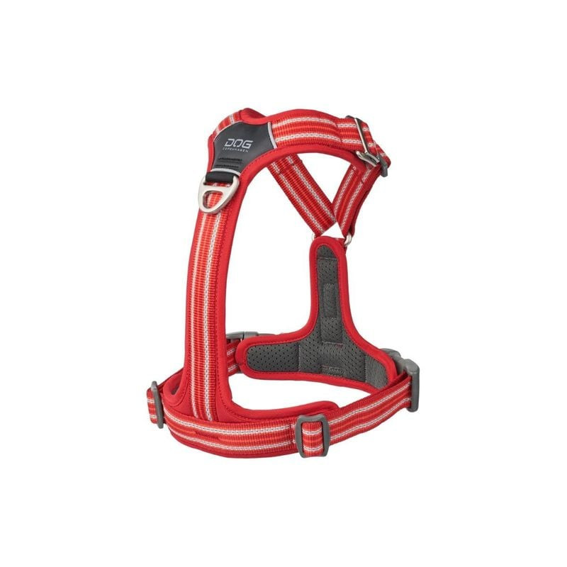 Vue latérale du Harnais Comfort Walk Air DOG COPENHAGEN en rouge classique, mettant en évidence le r