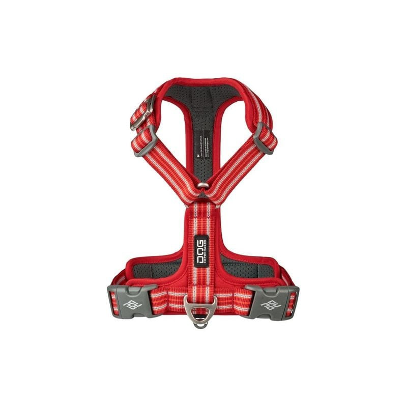 Vue arrière du harnais Comfort Walk Air DOG COPENHAGEN en rouge, montrant l'attache de laisse arrièr