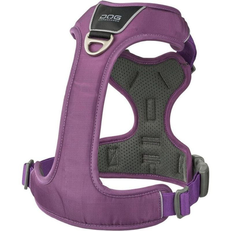 Harnais Comfort Walk Pro DOG Copenhagen vert sur fond blanc, vue arrière montrant la poignée et l'an