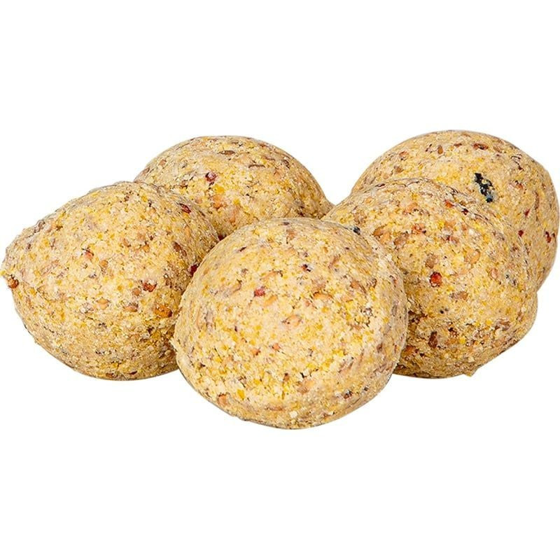 Packshot boules de graisse standard Emma pour oiseaux avec emballage, infos nutritionnelles et illus