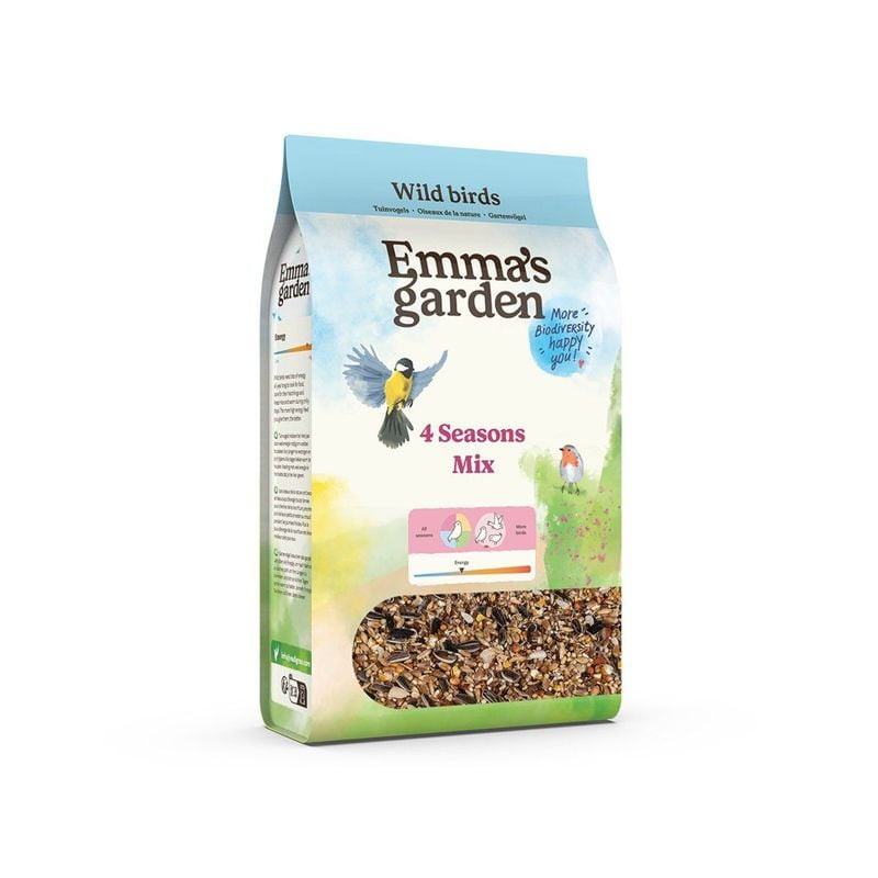Packshot du sac d'Emma mélange de graines pour oiseaux de jardin 4 Seasons Mix 4 kg.