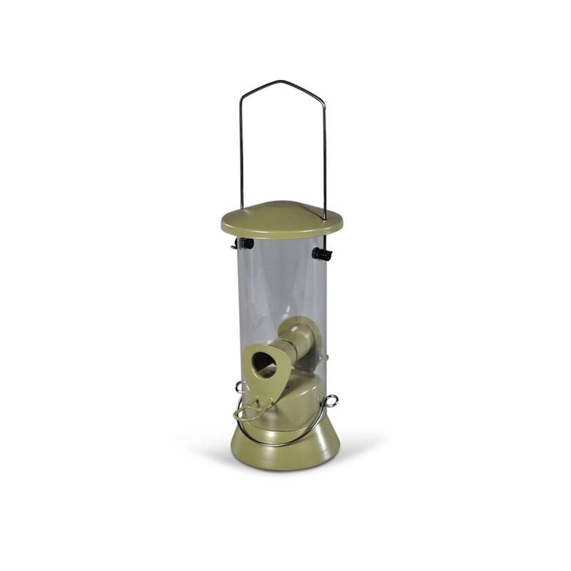 Packshot du distributeur de graines métal Emma's Garden 23 cm pour oiseaux, avec perchoirs et tube t