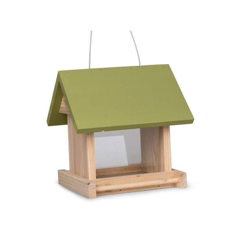 Mangeoire pour oiseaux Emma's Garden Lidis en bois certifié FSC, vue de face avec trous de drainage 