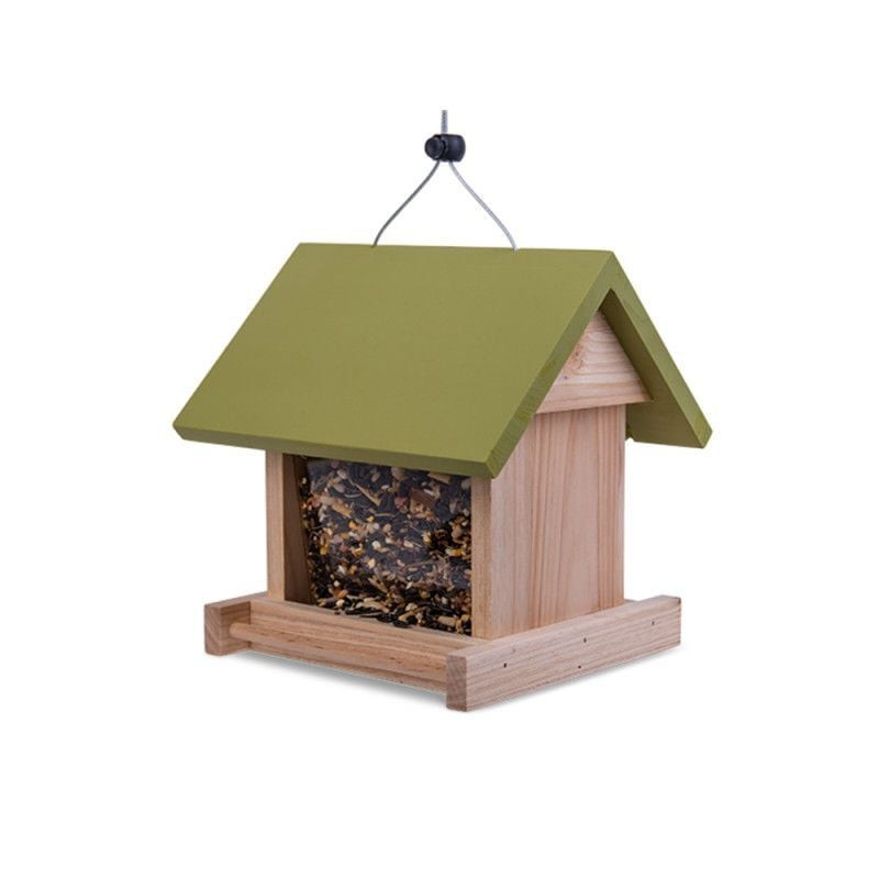 Mangeoire à oiseaux Emma's Garden Lidis en bois certifié FSC, vue de côté mettant en valeur sa forme