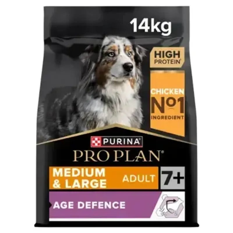 Purina Pro Plan Adult 7+ Grande Race croquettes au poulet pour chien - face avant du sac