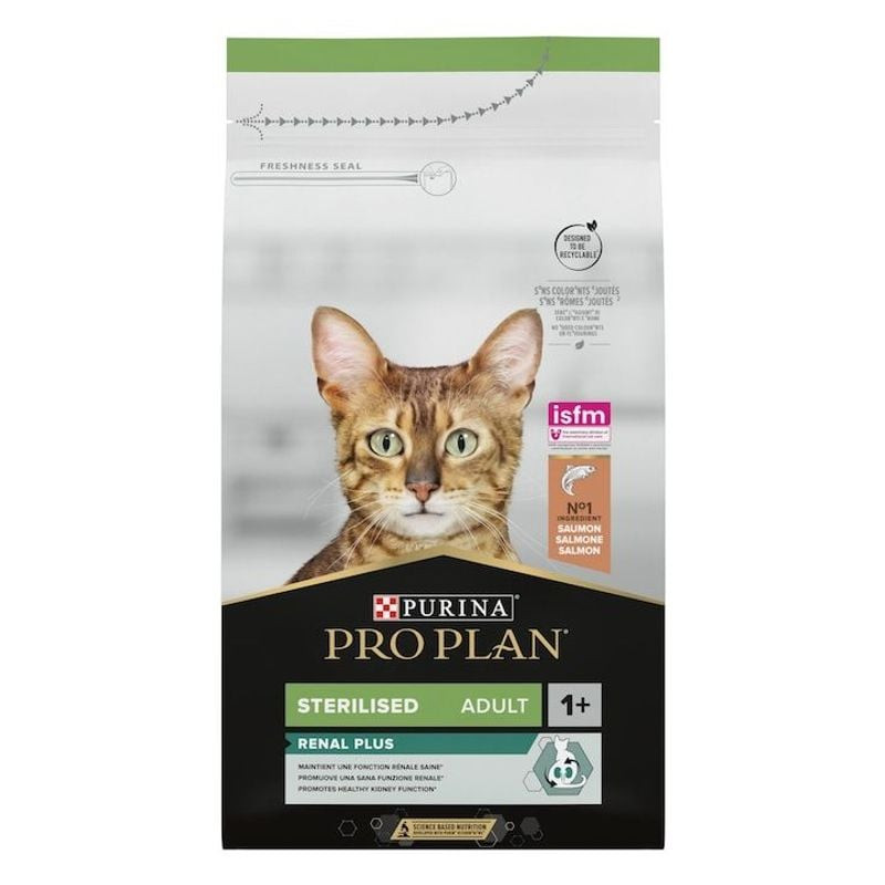 Sachet de 1,5 kg de croquettes Pro Plan 1967385 pour chat stérilisé au saumon, formule OPTIRENAL pou