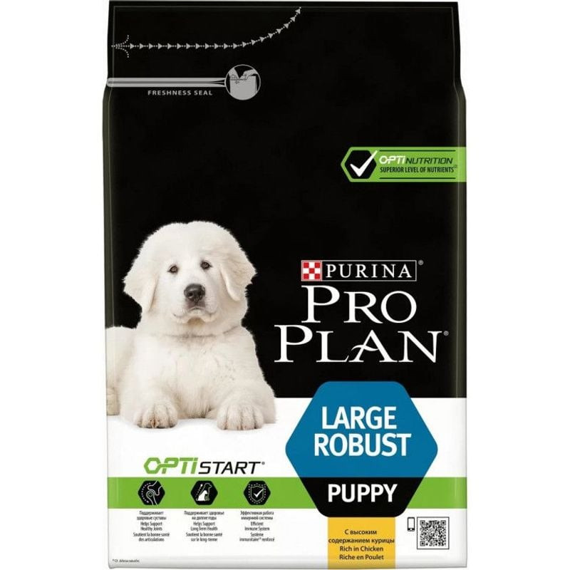 Packshot du sac PROPLAN croquettes pour chiot grande race robuste poulet 3kg