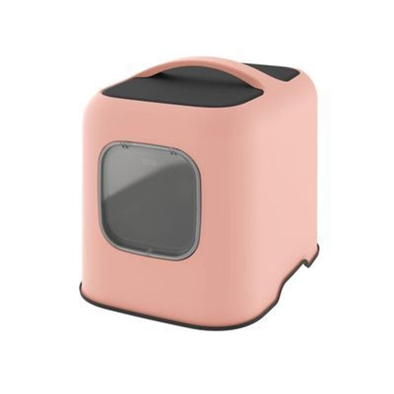 Rotho My Pet Biala litière fermée blanche, vue de face montrant le design moderne et la fermeture ma