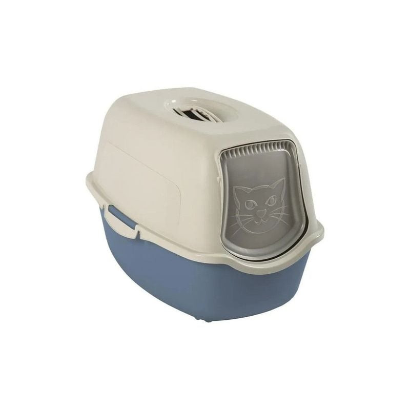 Litière fermée pour chat Rotho MyPet Bailey en plastique recyclé avec filtre à charbon, couleur blan