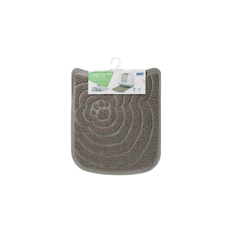 Gros plan sur la texture du tapis de litière Savic montrant le matériau PVC doux avec motif antidéra